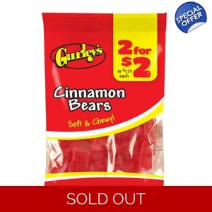 Gurley's Cinnamon Bears - 78g Bag - Soft and Chewy Gummy Candy Sweets